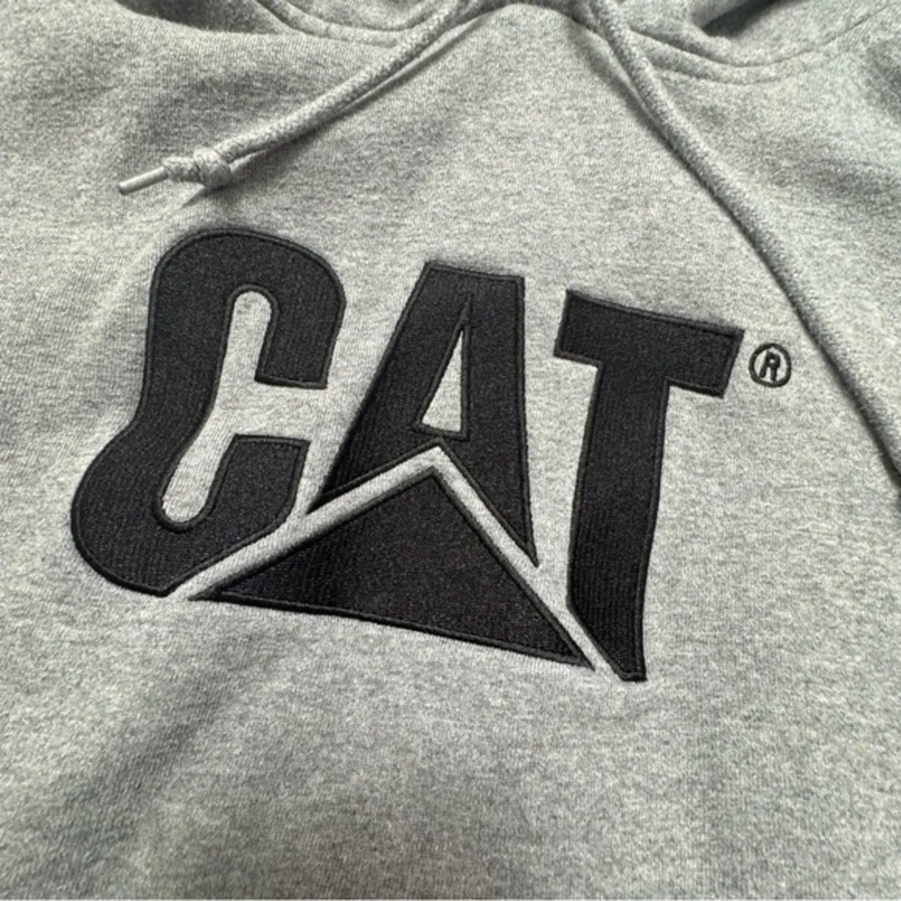CAT Caterpillar Men M Gray Hoodie Sweatshirt Workwear Heritage Streetwear‎